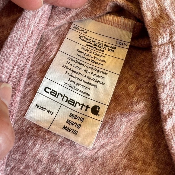 Carhartt Loose Fit Heavyweight Short Sleeve Pocket Tee / Heather Pink / M(8-10) - Picture 3 of 8